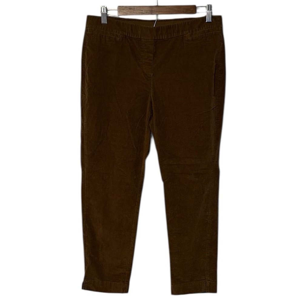 J. Jill Corduroy Pants Petite 10 Brown Flat Front Straight Leg Lightweight